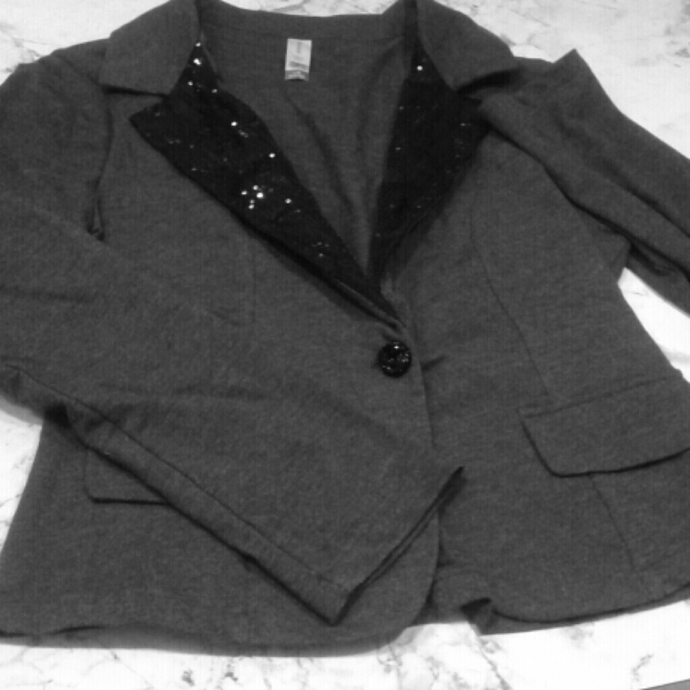 Juniors grey cotton blazer